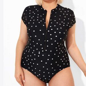 Meet Curve 3XL NWOT Black & White Polka Dot Swimsuit Beach Resort Vacation